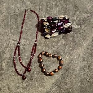 Womens necklace and 2 bracelet